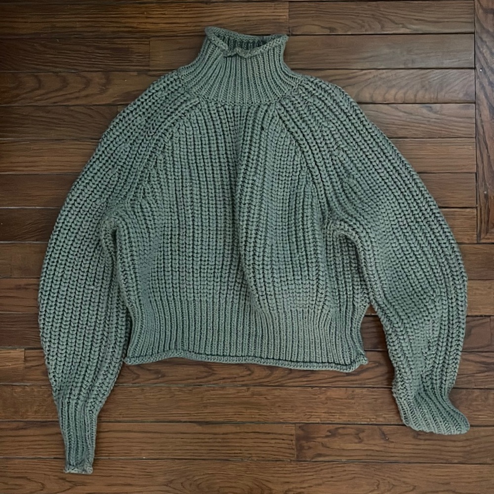 Seafoam Green Turtleneck Sweater